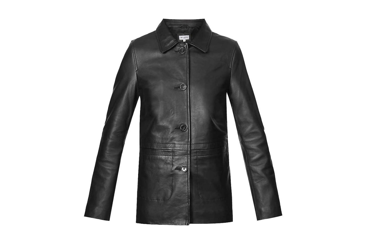 longline leather jacket