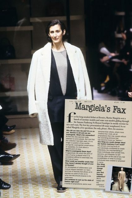從不露面的Martin Margiela 與《Vogue》於1998年的一篇傳真專訪