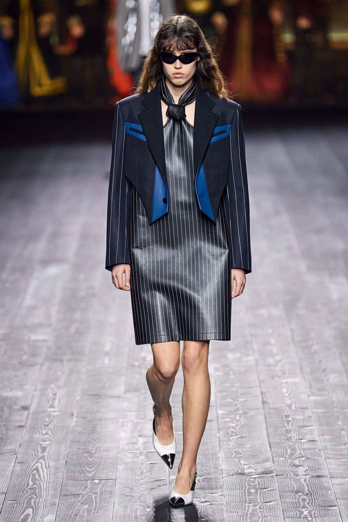 Louis Vuitton AW15 runway show Rome Italy, leather pencil skirt with fur  jacket - Meagan's Moda