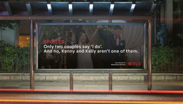 創意十足的廣告：在廣告牌上「劇透Netflix劇情」，呼籲人們不要出門！