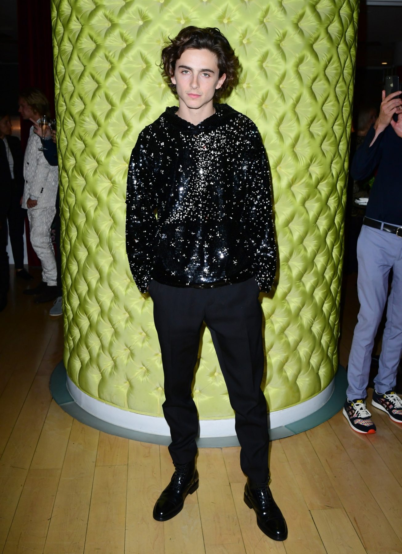 Timothee Chalamet Wears Louis Vuitton Sequined Hoodie: Pics