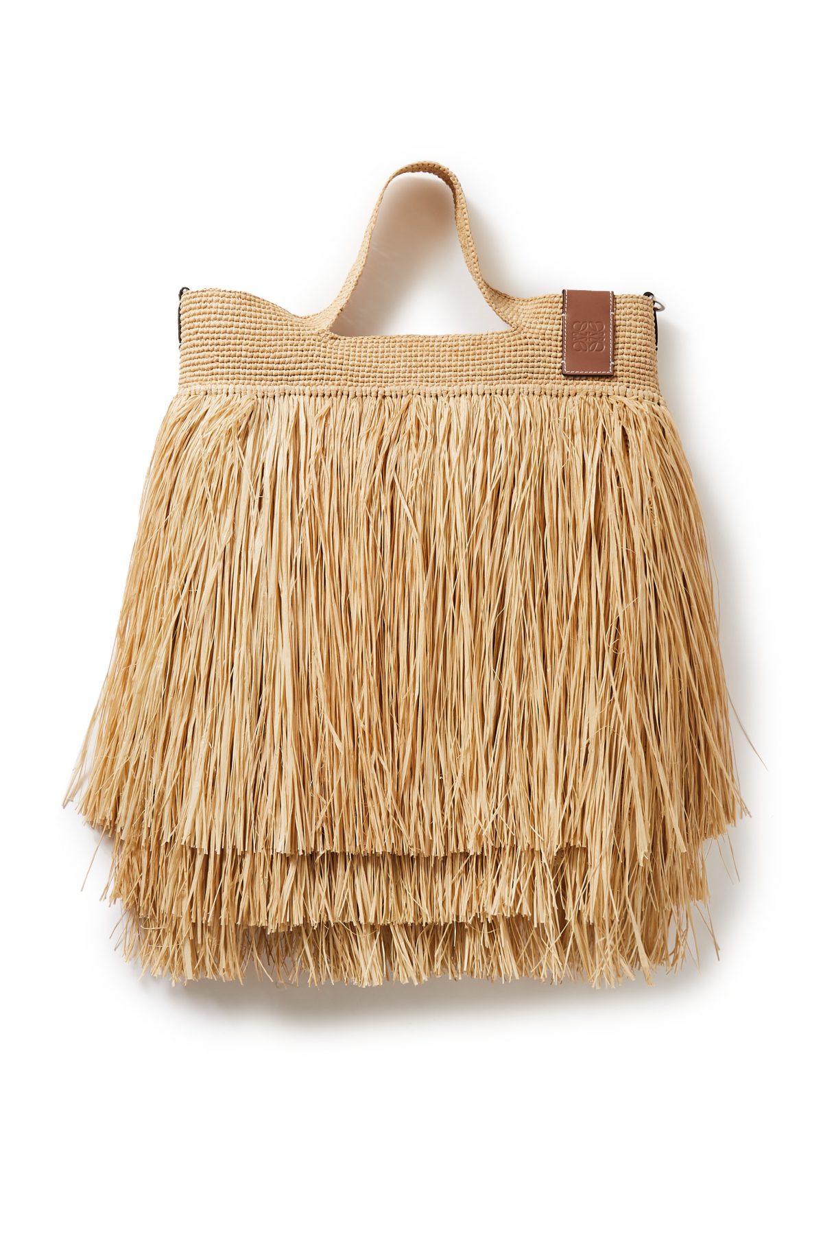 Dadou~Chic: Loewe's Leather-Trimmed Woven Raffia Tote White