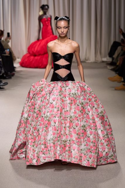 Regal Drama Blossoms In Giambattista Valli Spring 2024 Couture